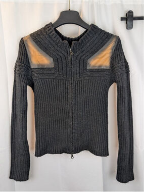 Archival MARCO DE VINCENZO Italy Heavy Ribbed Merino Full Zip Knit S(IT40) VGUC